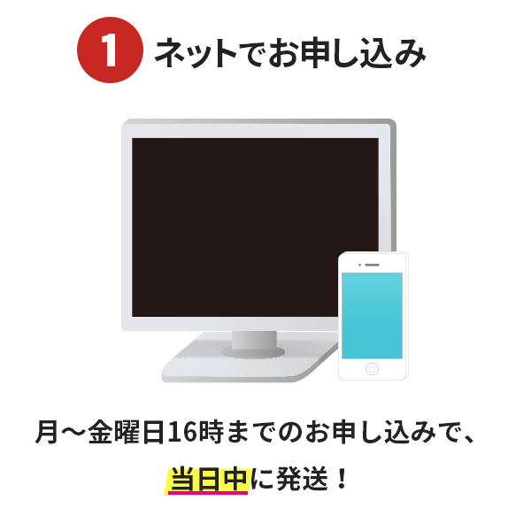 ステップ1.ネットでお申し込み